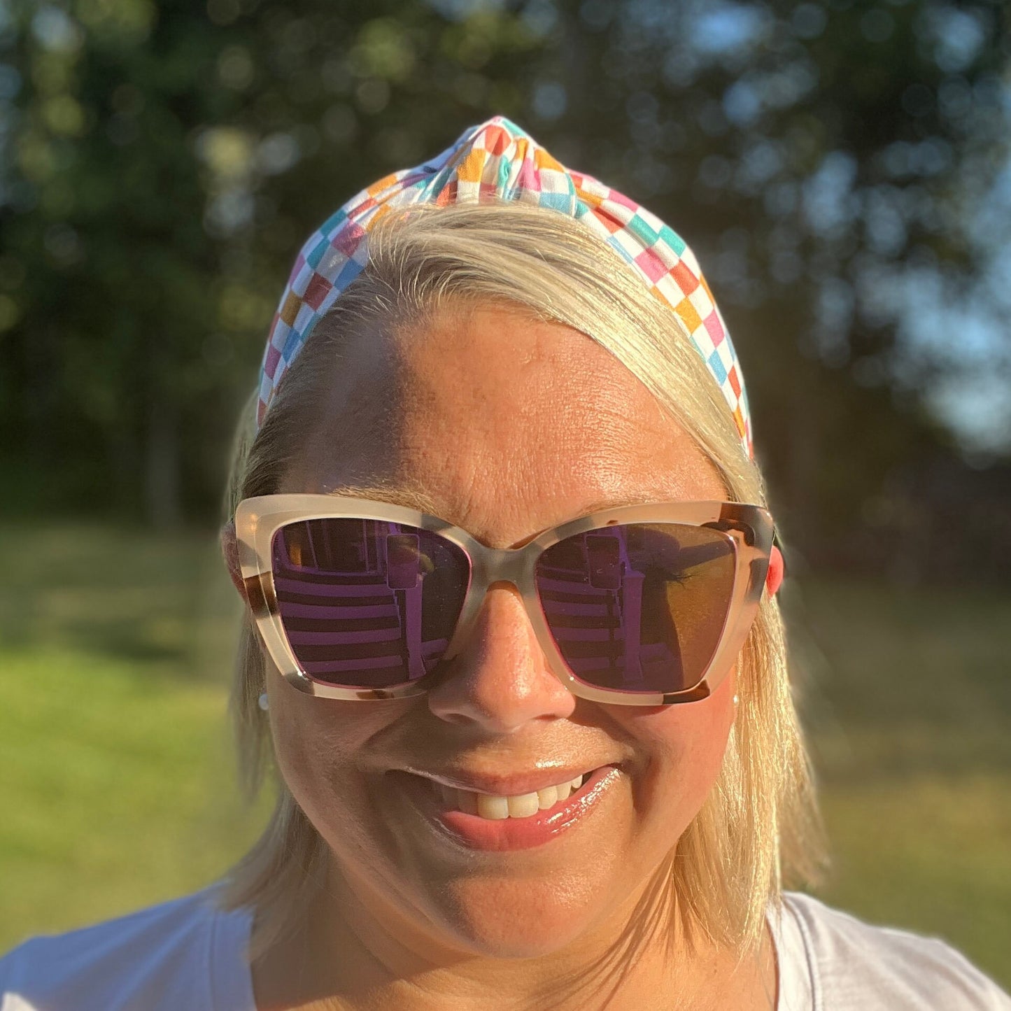 Colorful Checkered Plaid Headband