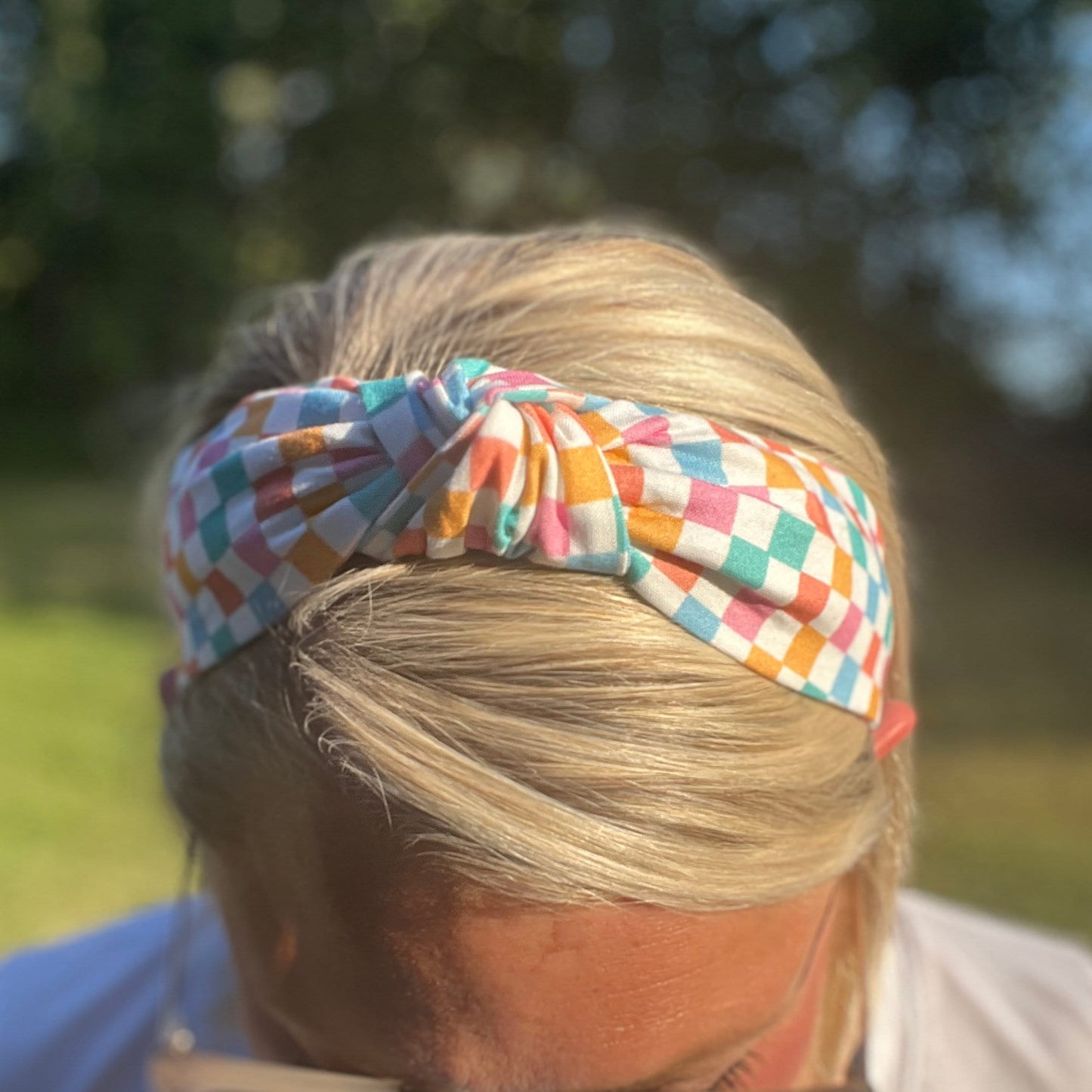 Colorful Checkered Plaid Headband