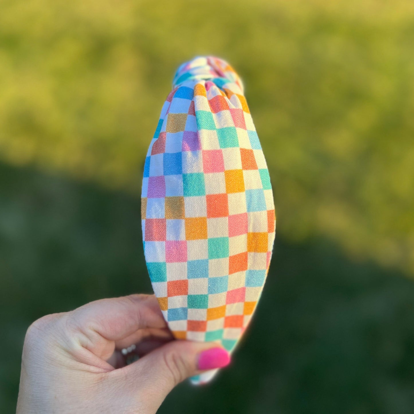 Colorful Checkered Plaid Headband