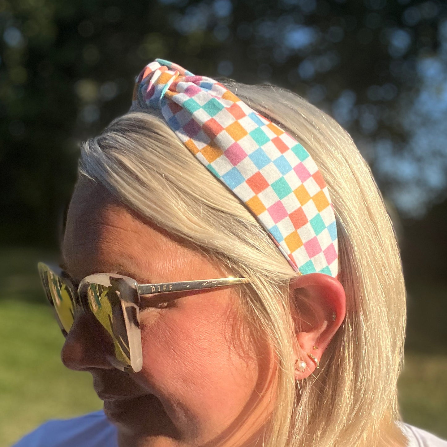 Colorful Checkered Plaid Headband