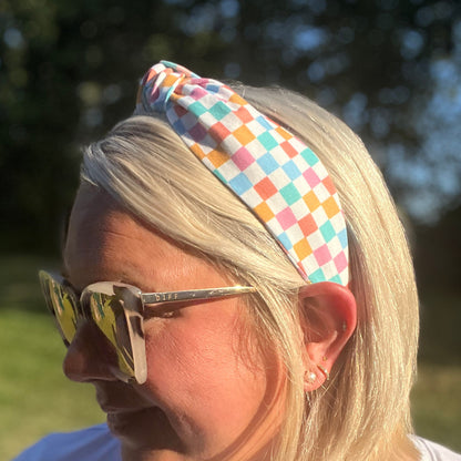 Colorful Checkered Plaid Headband