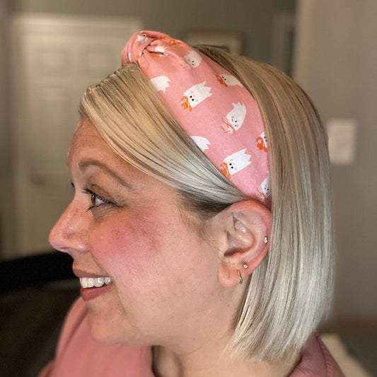 Pink Ghost Halloween Headband