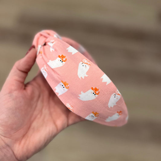 Pink Ghost Halloween Headband
