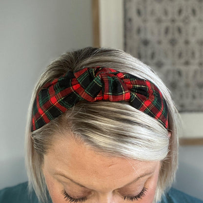 Red and Black Christmas Tartan Plaid Headband