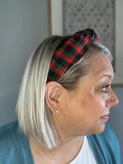 Red and Black Christmas Tartan Plaid Headband