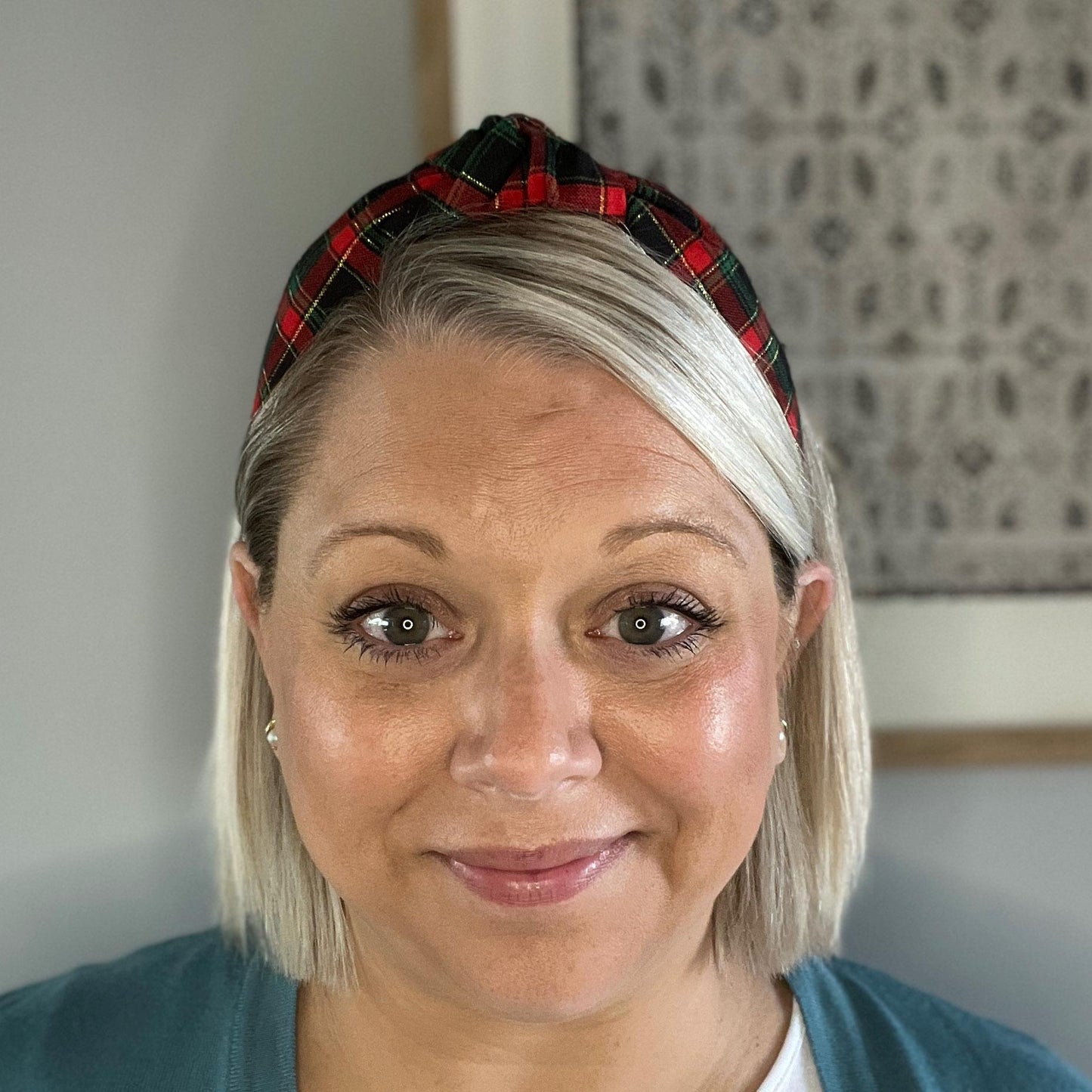 Red and Black Christmas Tartan Plaid Headband