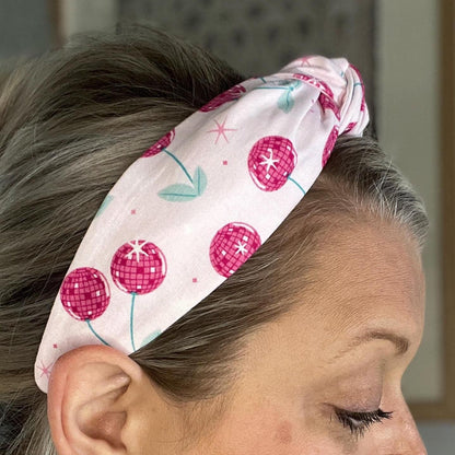 Pink Cherry Discoball Headband