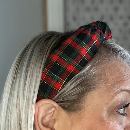 Red and Black Christmas Tartan Plaid Headband