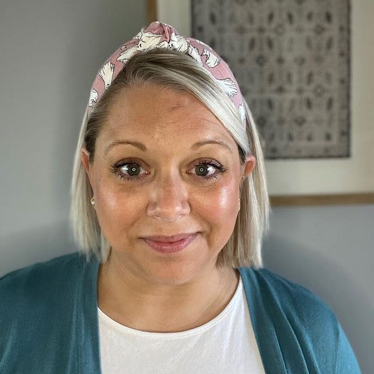 Glow-in-the-Dark Pink Ghost Topknot Headband | Halloween Headband