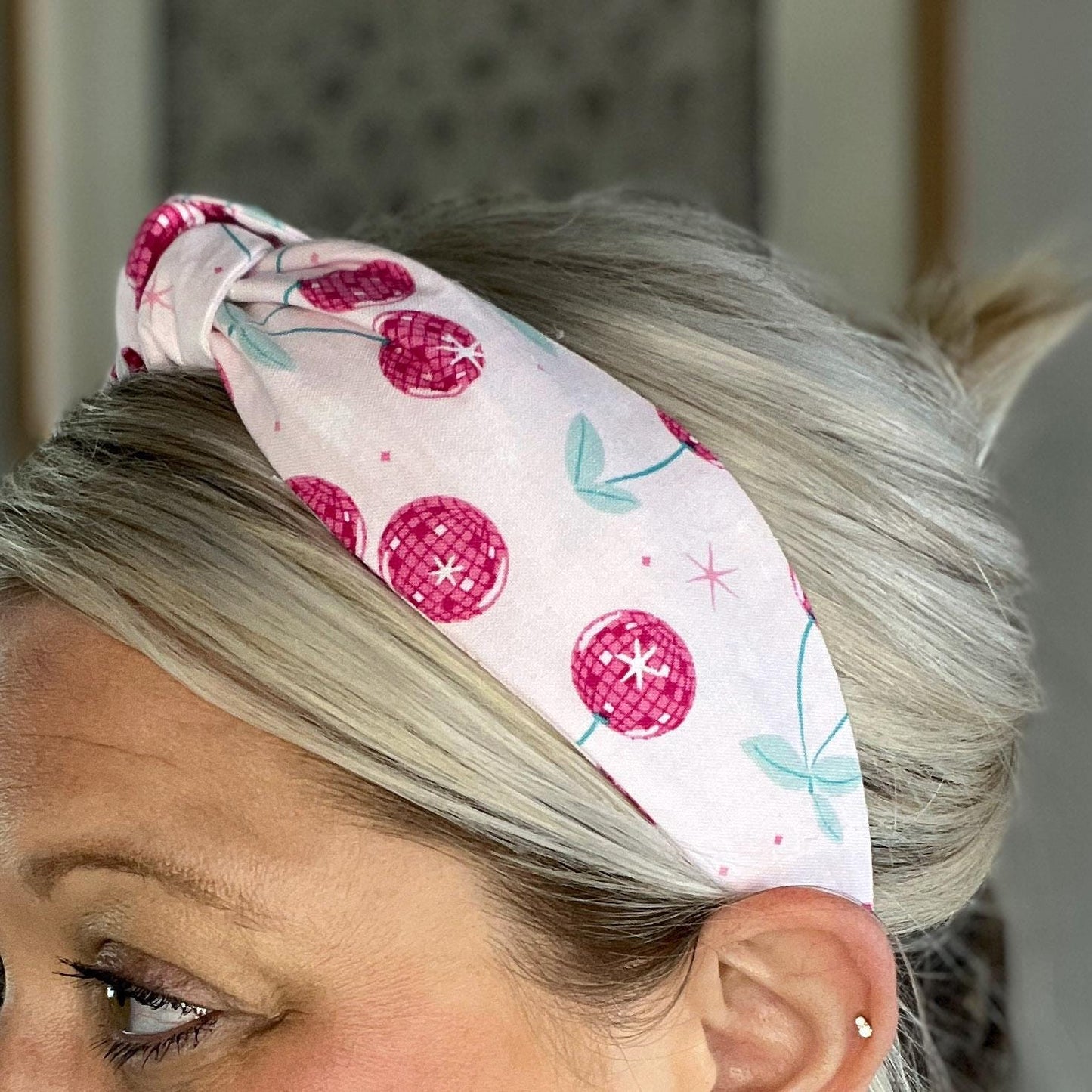 Pink Cherry Discoball Headband
