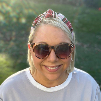 Red & White Plaid Christmas Headband