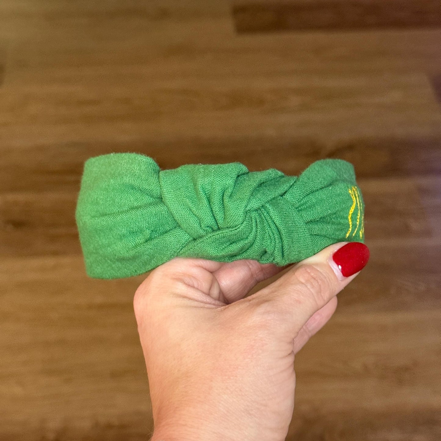 Green & Yellow Mustangs Embroidered Headband