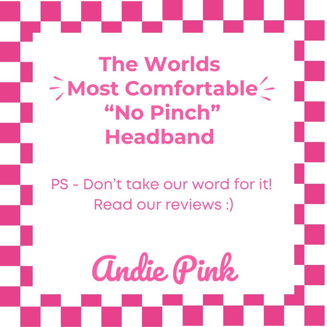 Pink & White Heart Headband