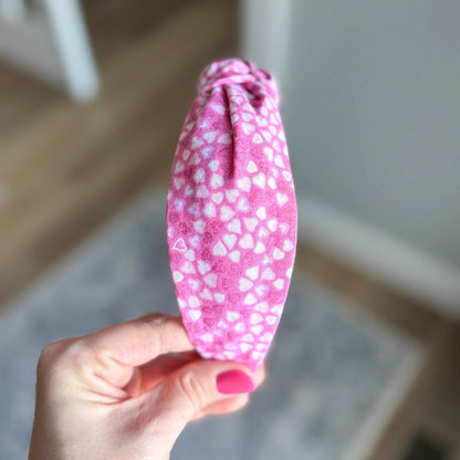 Pink & White Heart Headband