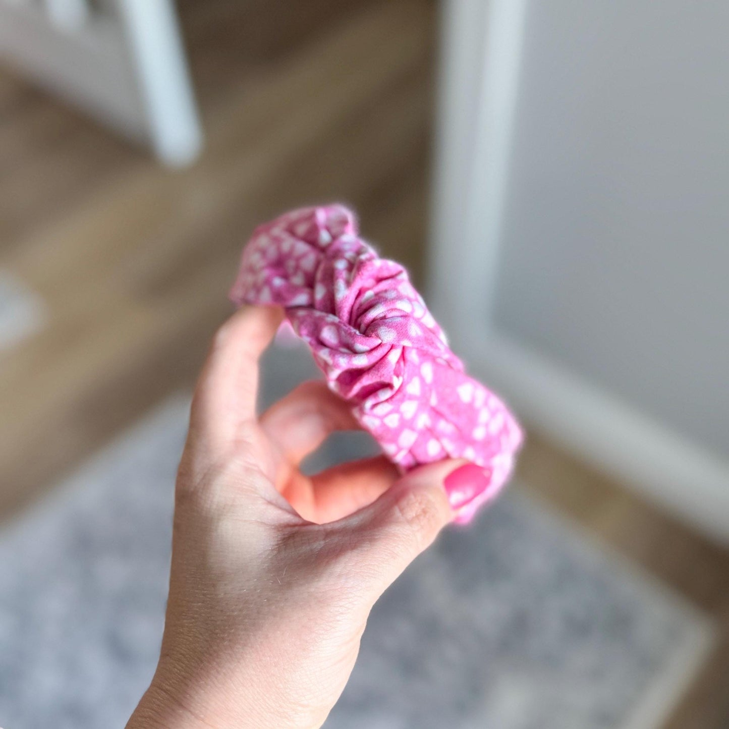 Pink & White Heart Headband