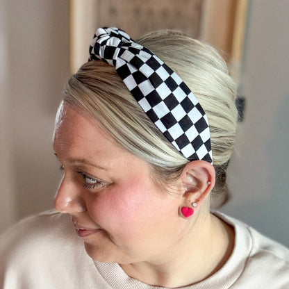 Black & White Checkered Headband