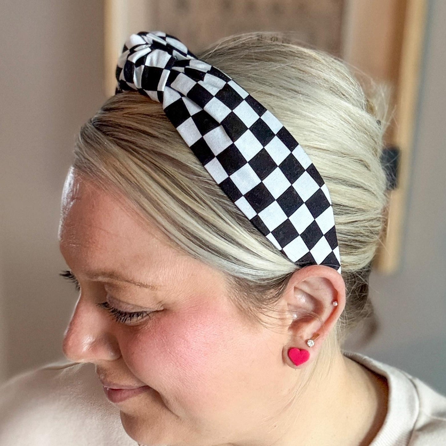 Black & White Checkered Headband