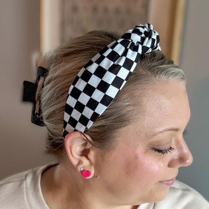 Black & White Checkered Headband