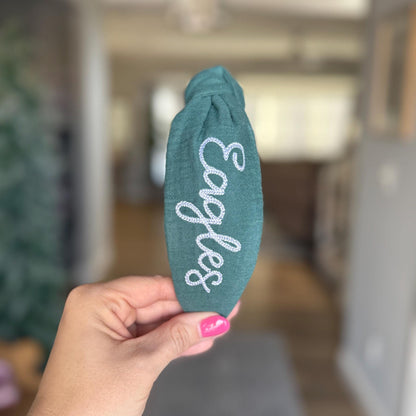 Philadephia Eagles Green & White Embroidered Headband