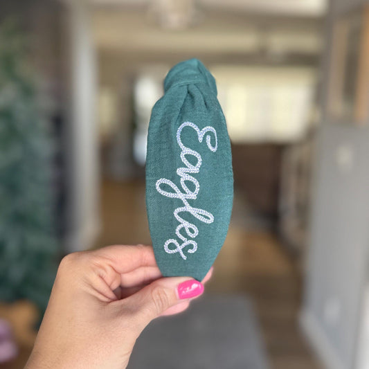 Philadephia Eagles Green & White Embroidered Headband