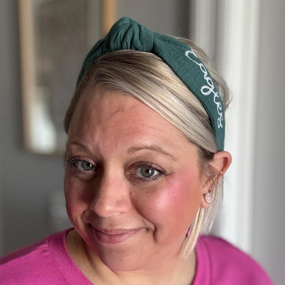 Philadephia Eagles Green & White Embroidered Headband