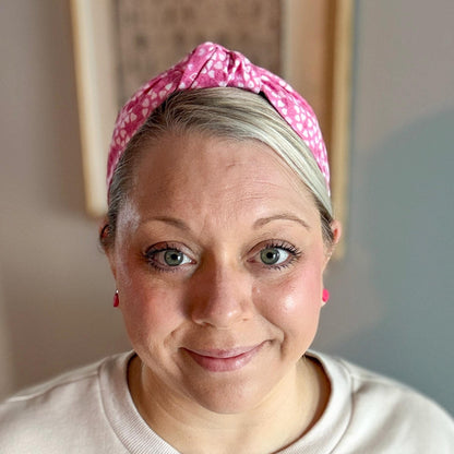 Pink & White Heart Headband