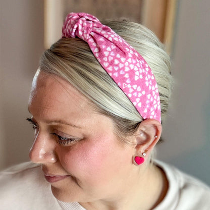 Pink & White Heart Headband