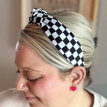 Black & White Checkered Headband