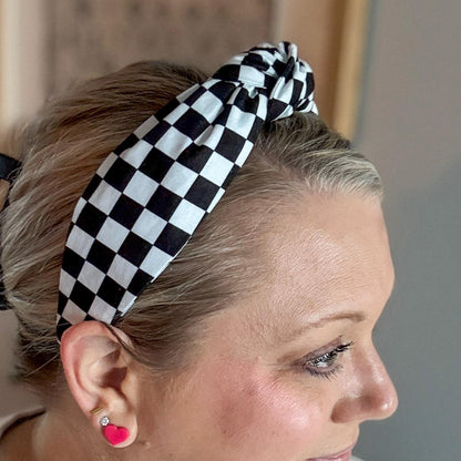Black & White Checkered Headband