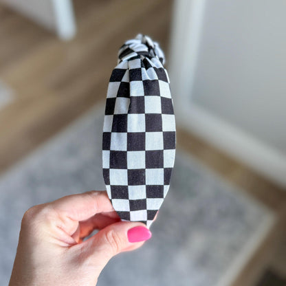 Black & White Checkered Headband
