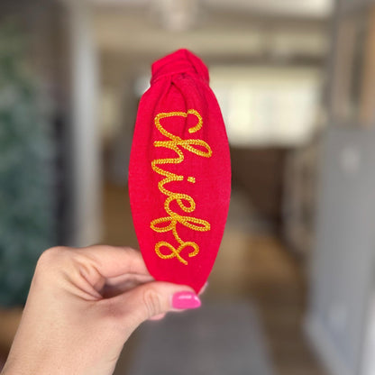 KC Chiefs Red & Yellow Embroidered Headband