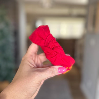 KC Chiefs Red & Yellow Embroidered Headband