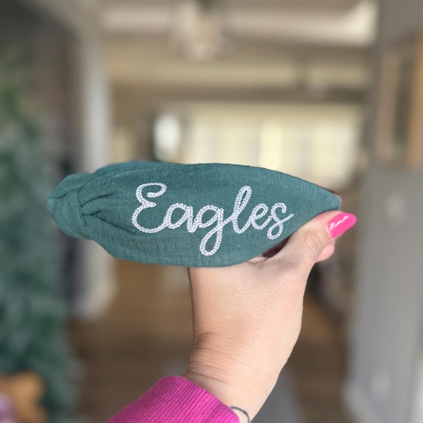 Philadephia Eagles Green & White Embroidered Headband