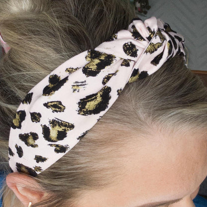 Pink and Gold Leopard Print Headbandded headband