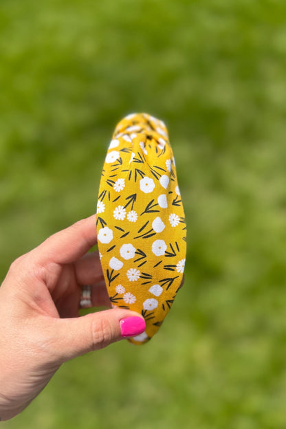 Yellow and White Floral Headband