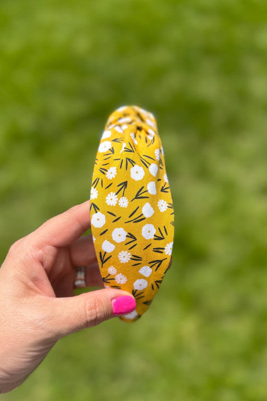 Yellow and White Floral Headband