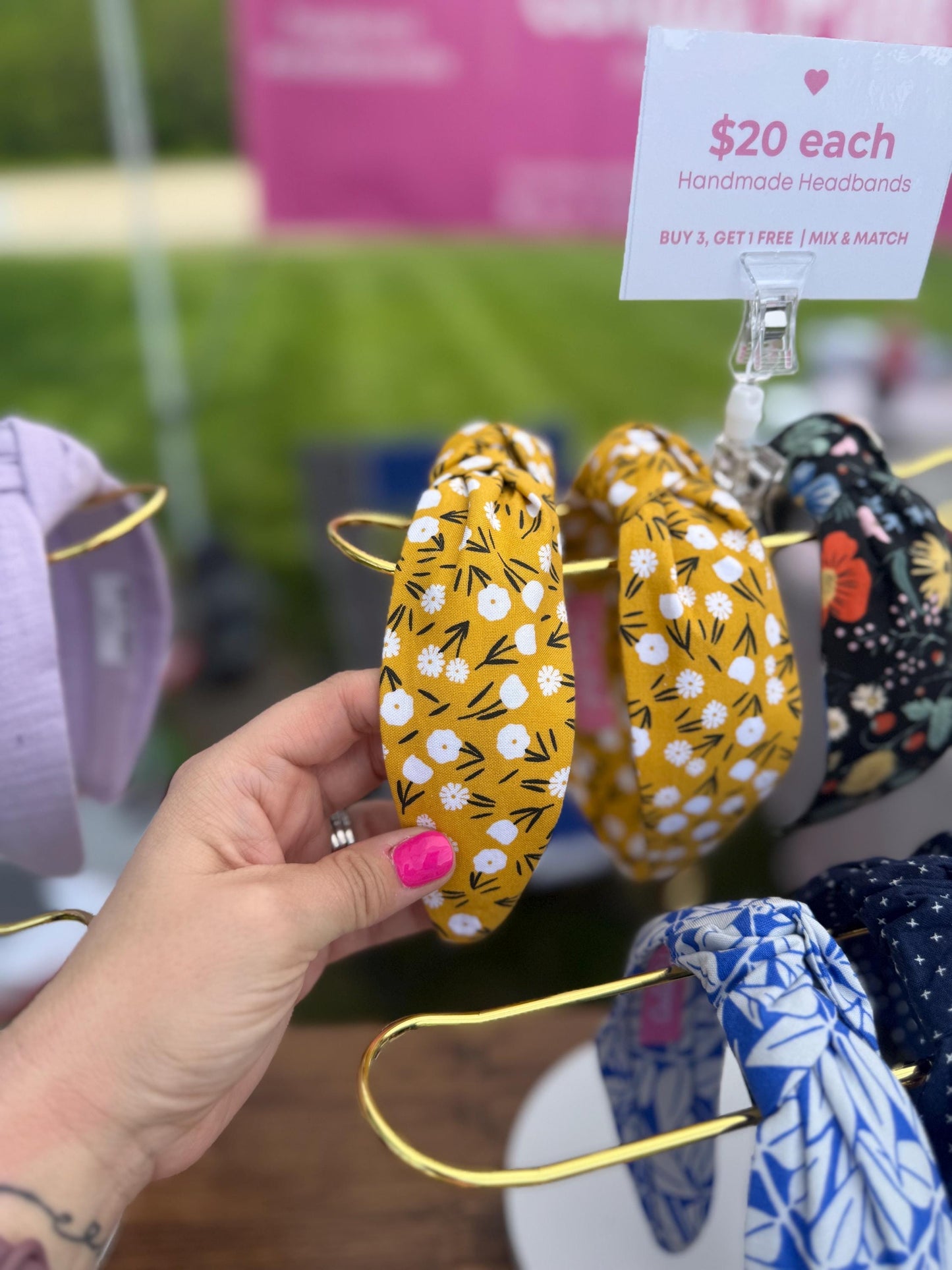 Yellow and White Floral Headband