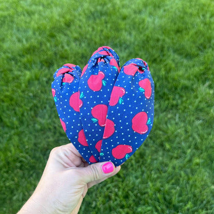 Navy & Red Apple Headband