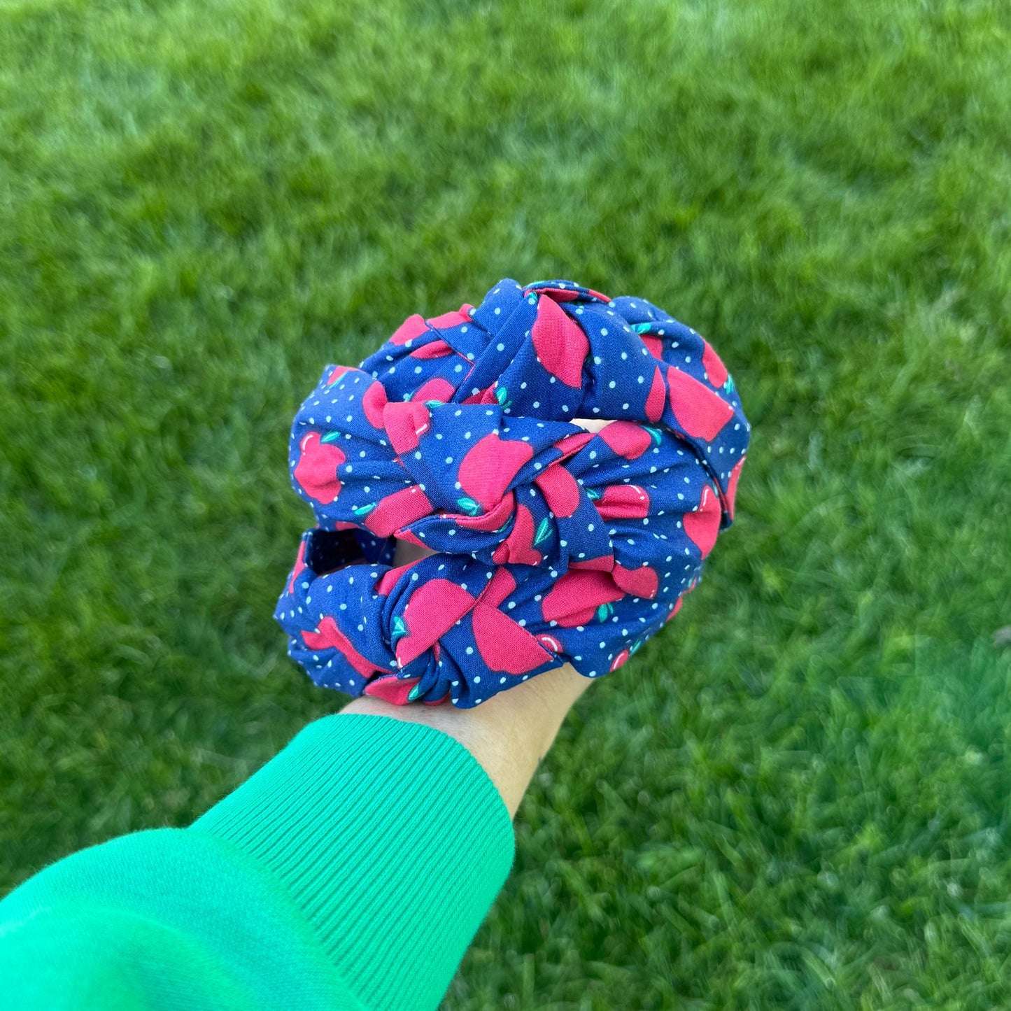 Navy & Red Apple Headband