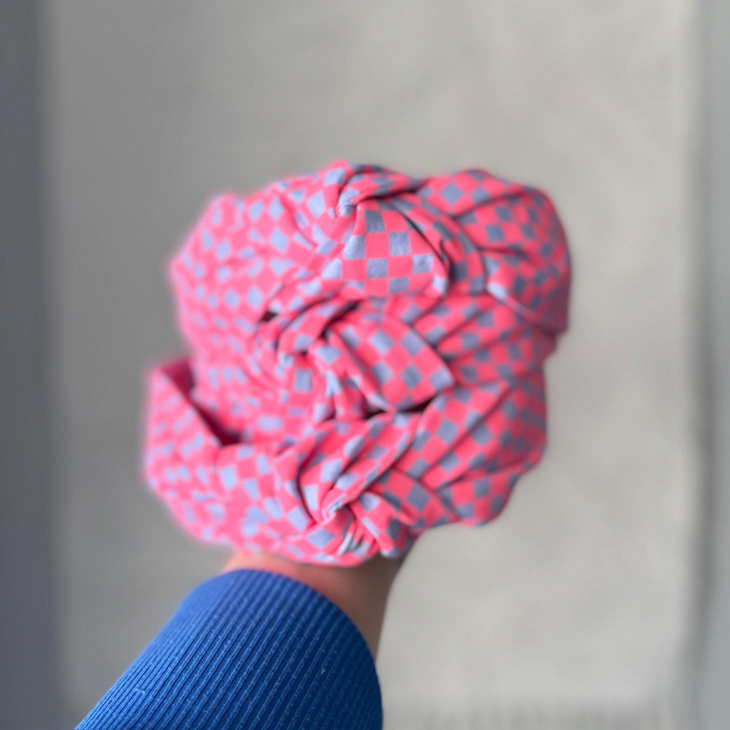 Neon Pink & Purple Checkered Headband