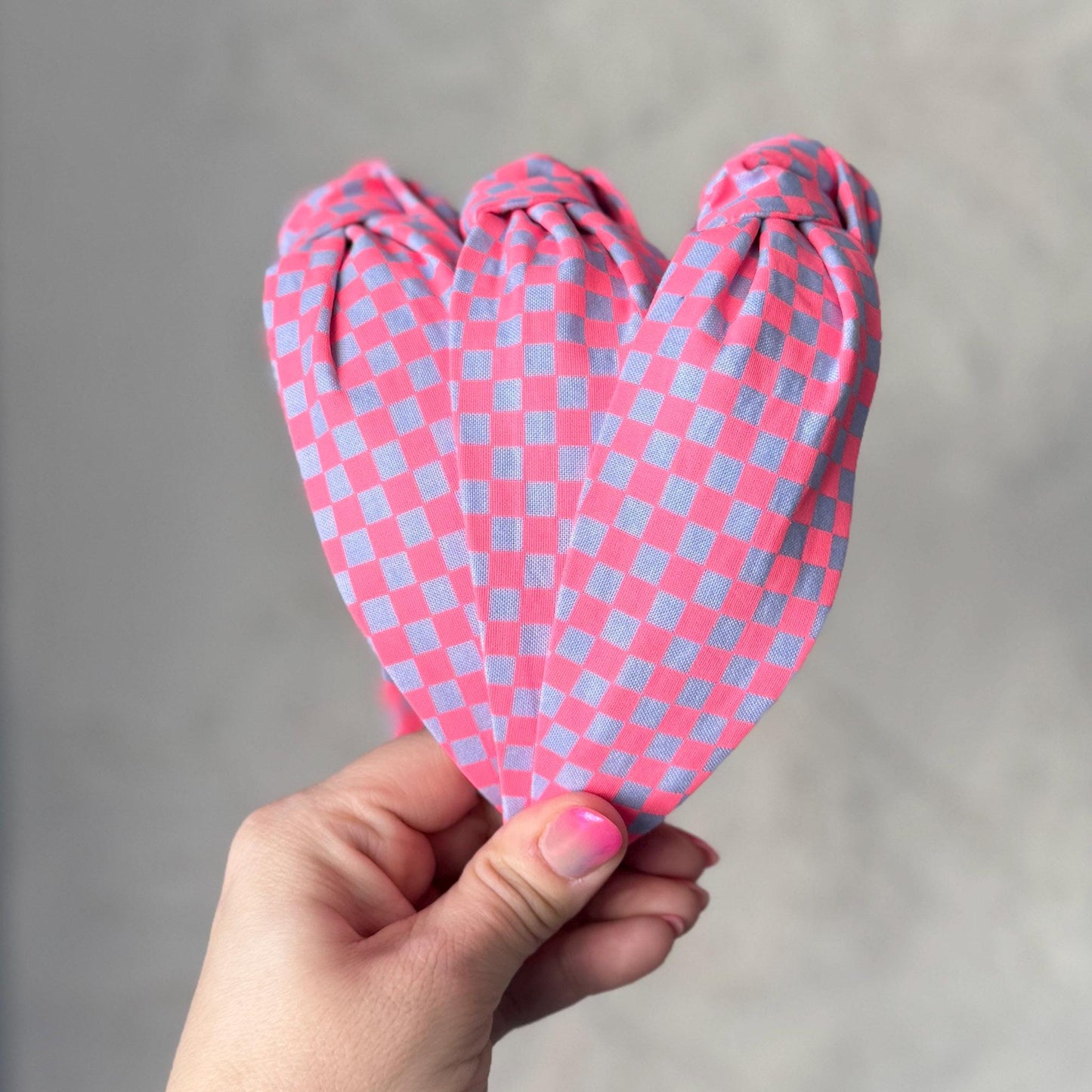 Neon Pink & Purple Checkered Headband