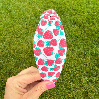 White & Red Strawberry Headband