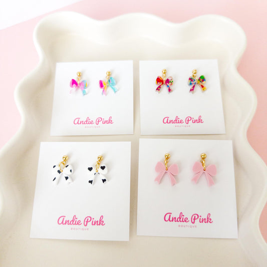 Small Bow Dangle Earrings