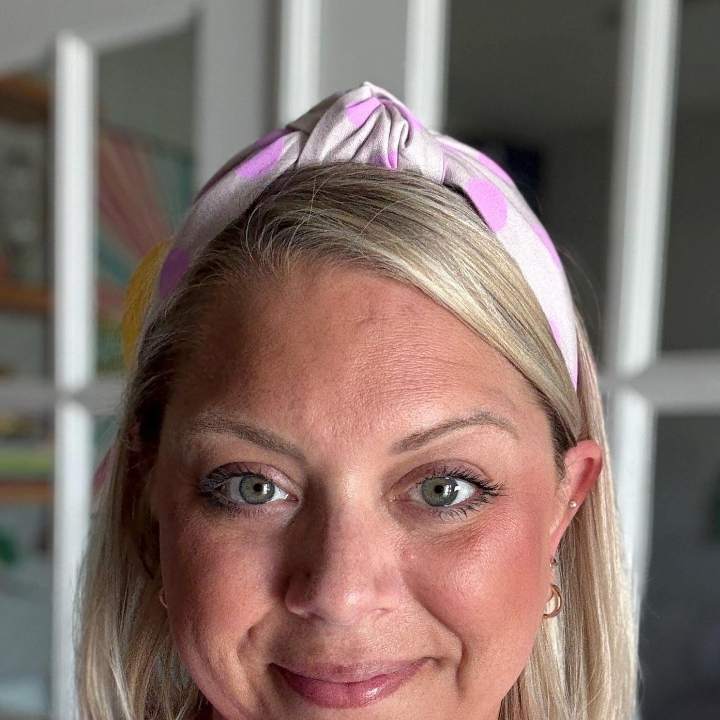 Neon Purple Polka Dot Headband