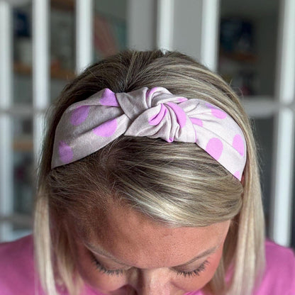 Neon Purple Polka Dot Headband
