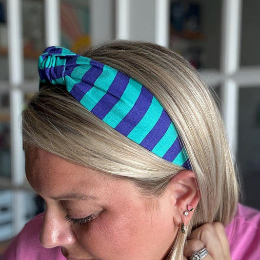Teal & Purple Chunky Stripe Headband