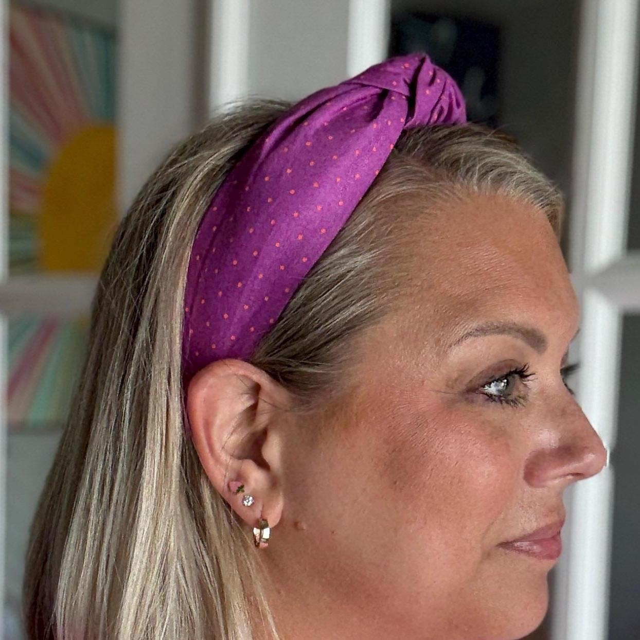 Purple & Pink Micro Dot Headband