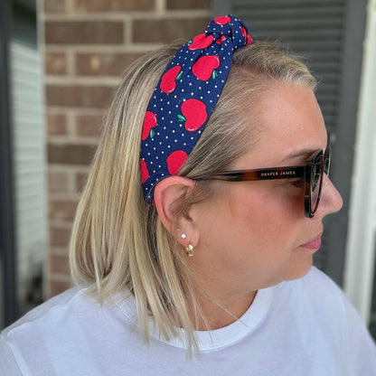 Navy & Red Apple Headband