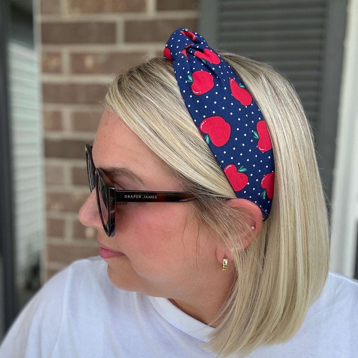 Navy & Red Apple Headband