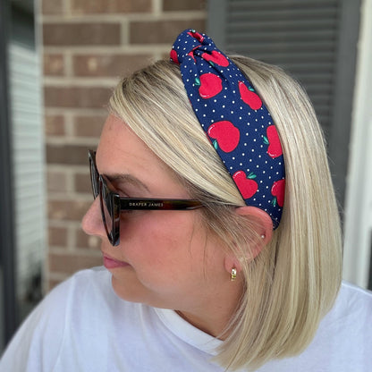 Navy & Red Apple Headband